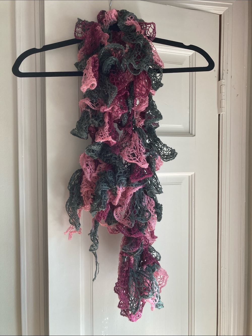 Pink & Gray Ruffle Scarf - Women Accessories